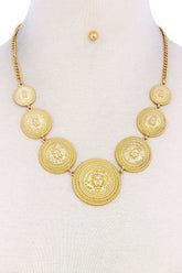 Lion Head Circle Linked Necklace