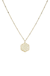 Fashion Pearl Wraps Hexagon Pendant Necklace