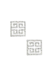 Maze Square Rhinestone Earring