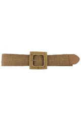 Fashion Square Straw Buckle Belt