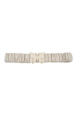 Rhinestone Pave Butterfly Ruched Elastic Back Belt