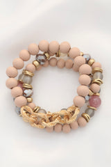 Circle Link Beaded Bracelet Set