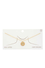 Evil Eye Sun Charm Gold Dipped Necklace