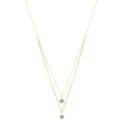 Double Star Crystal Layered Necklace